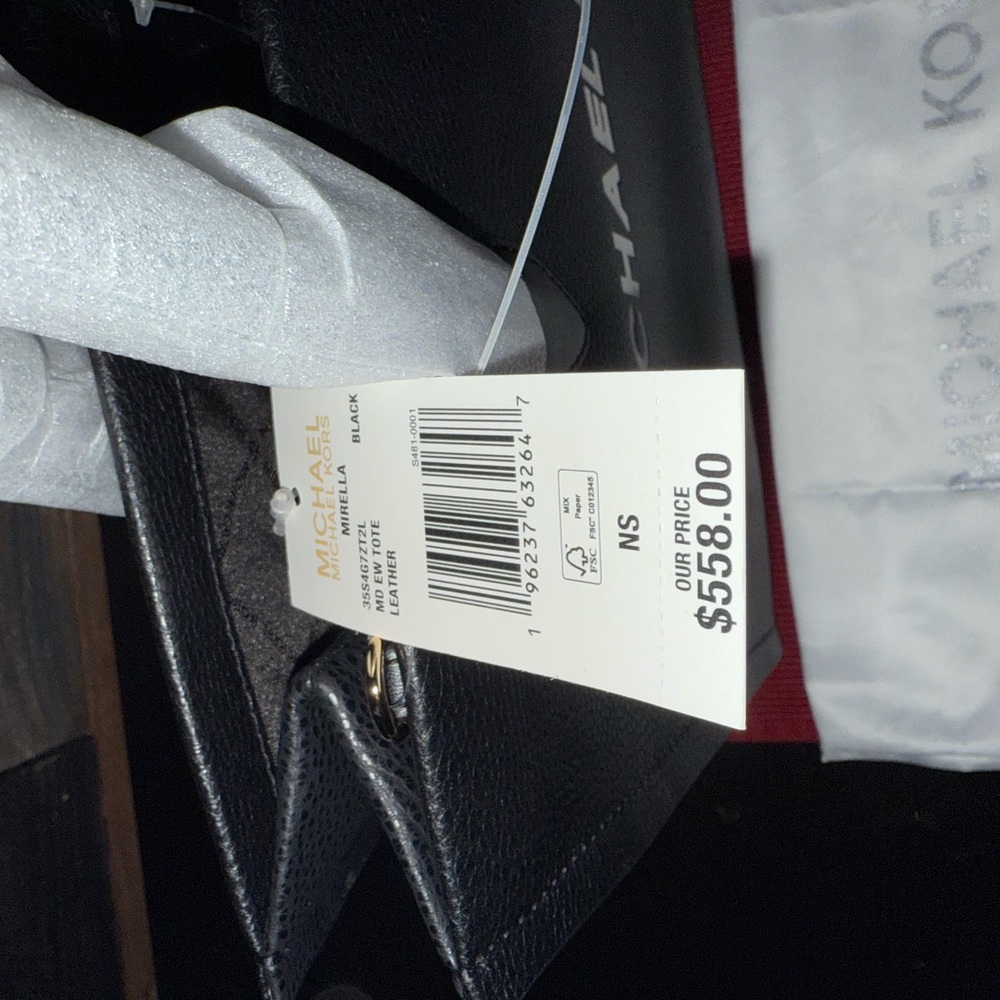 Michael Kors Black Structured Tote with Metallic Logo - Picture 4 of 5